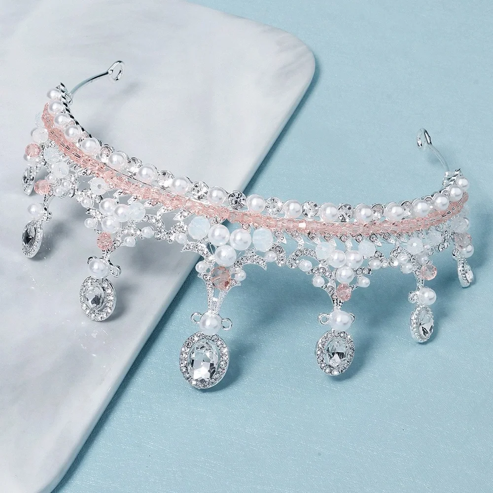 Pearl & Crystal Rose Gold Tiara